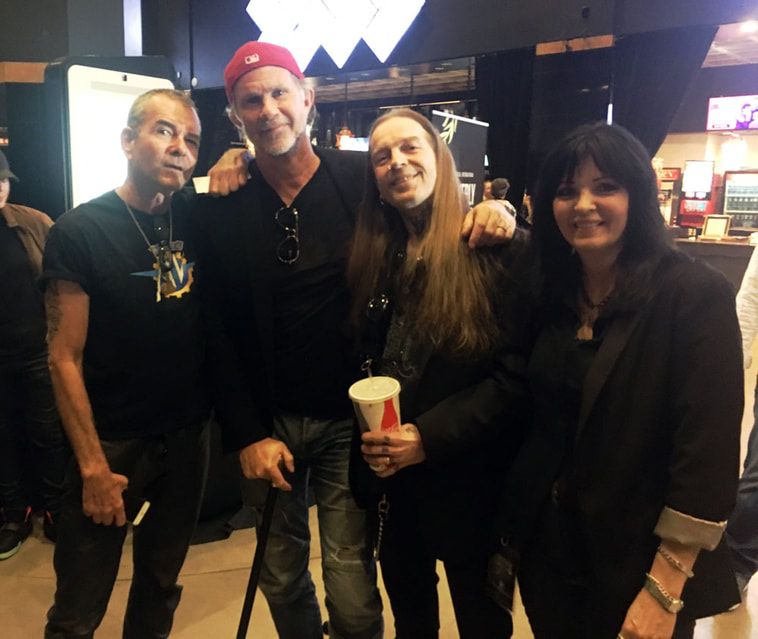 Neil Zlozower with Chad Smith and filmmakers Declan & Beate Maynes at the U.S. Premiere of IN YOUR FACE at the Beverly Hills Film Festival