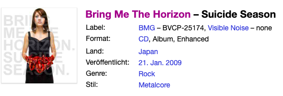 Bring Me The Horizon - Suicide Season JAP